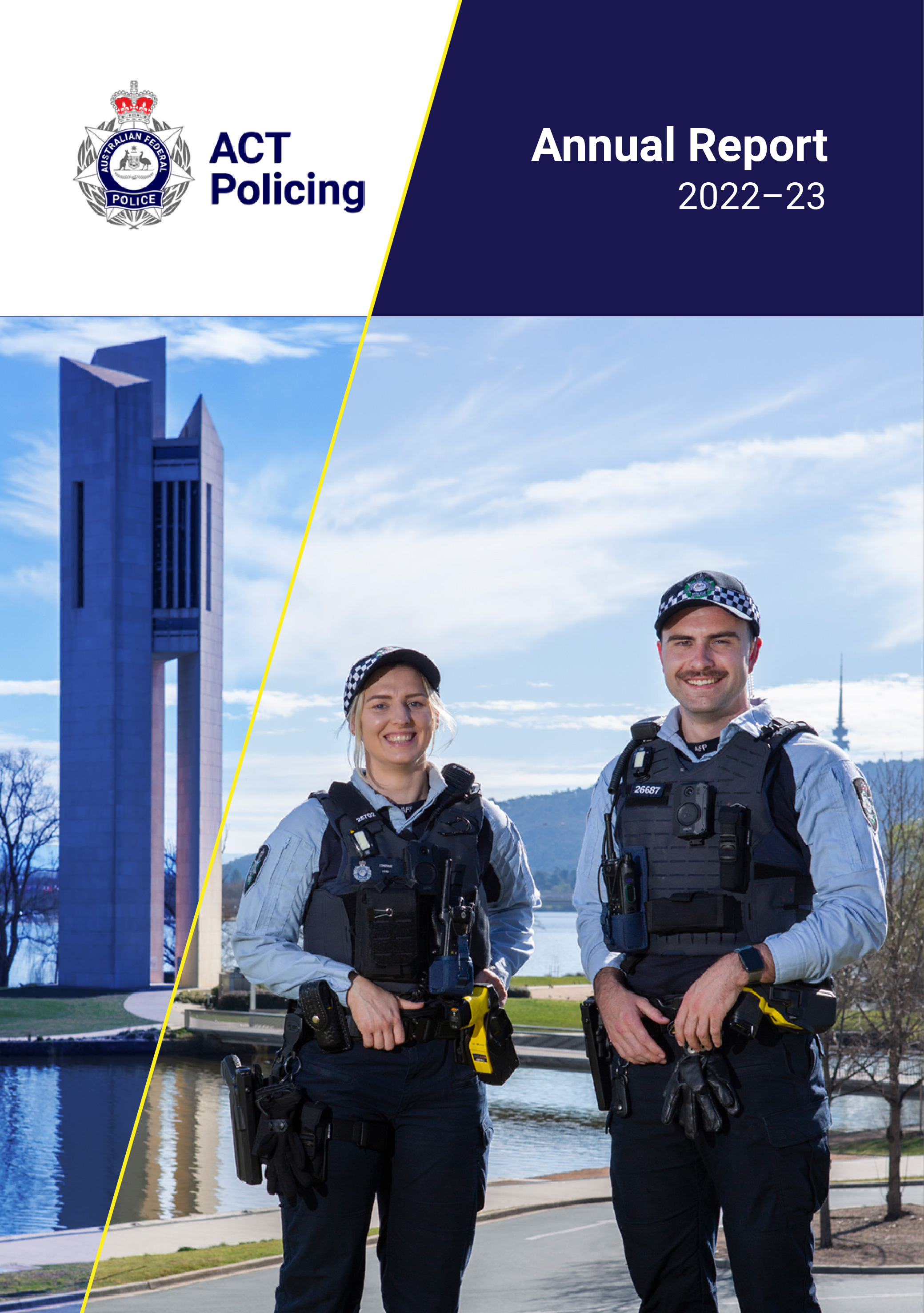 Thumbnail image of the ACT Policing 2022-23 Annual Report Front cover