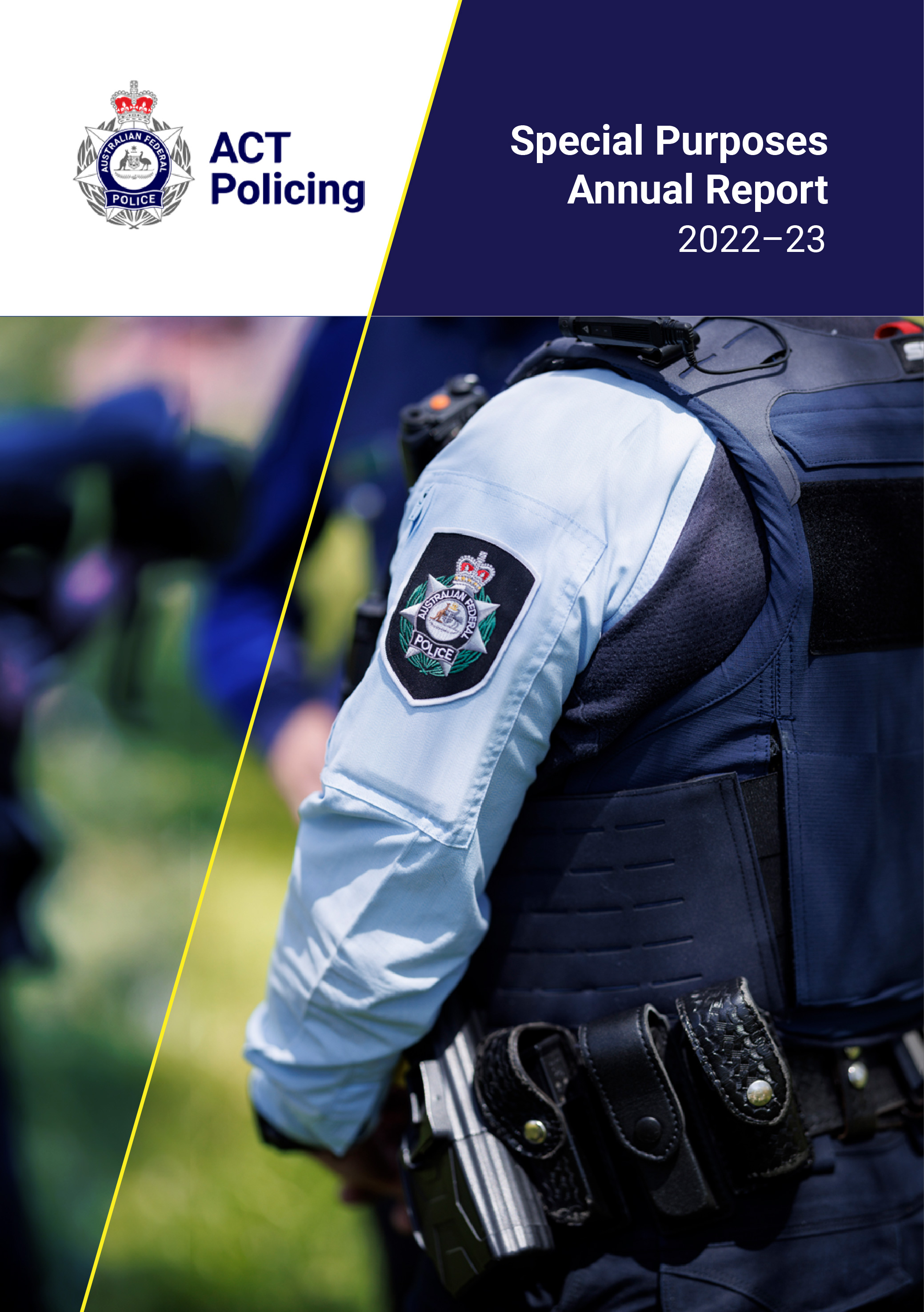 A small image of the ACT Policing Special Annual Report 2022-23 cover page