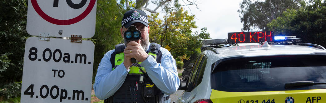 officer conducting speed checks