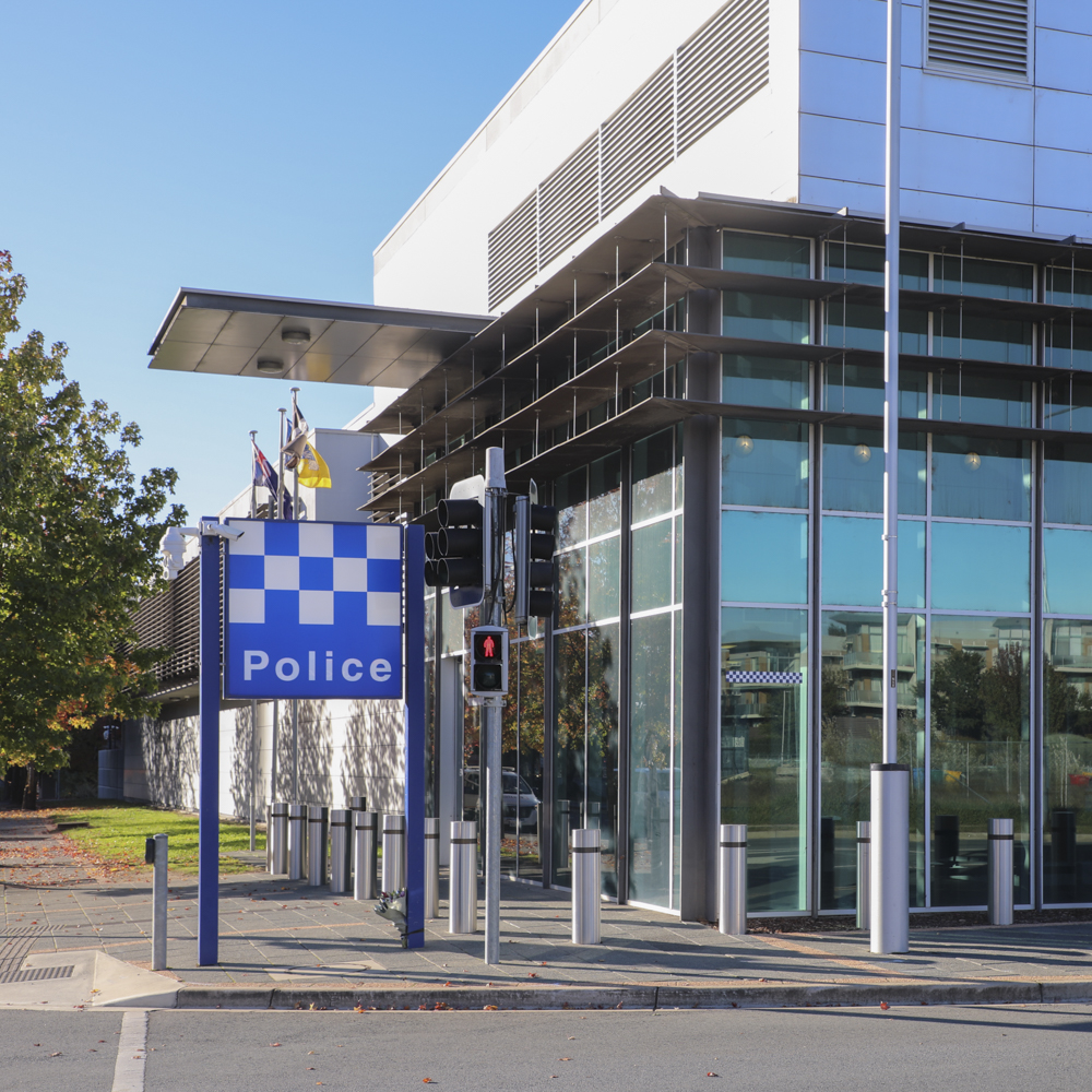 Front door of the Woden Police Station